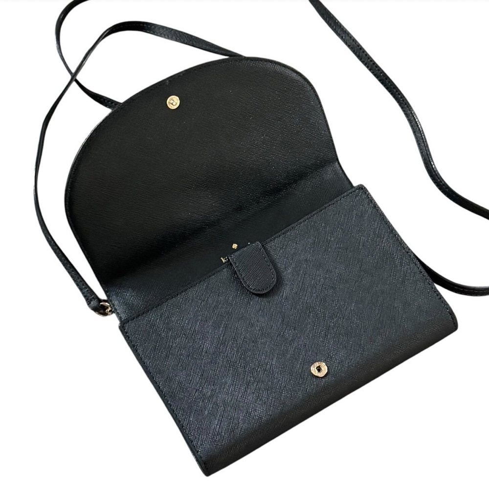 Kate Spade NY Winni Jazz Things Up Cat Leather Wallet Crossbody Clutch Bag - Picture 8 of 13